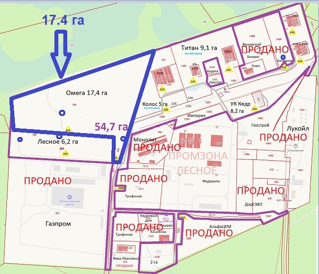 Участок Промышленная 17.40 га Всеволожский район — фото 3