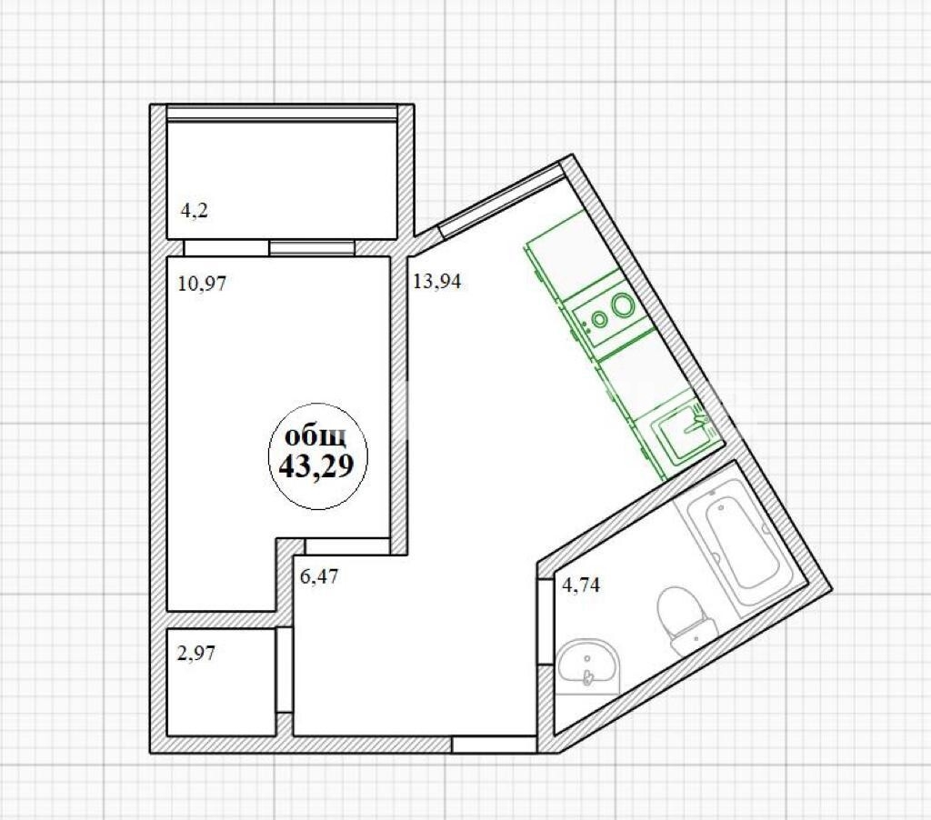 2-комн. квартира · 66 м² · 9/14 этаж