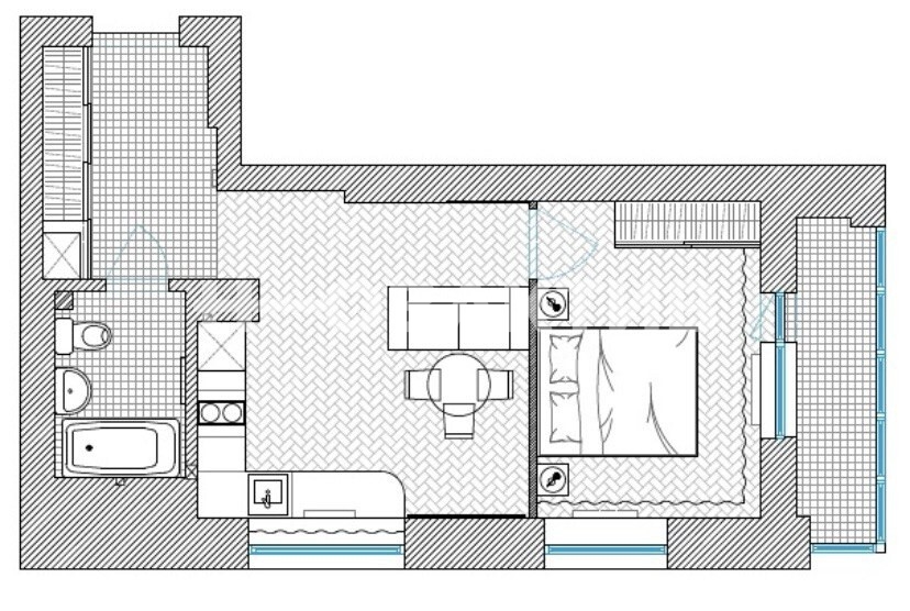 1-комн. квартира · 43 м² · 16/25 этаж