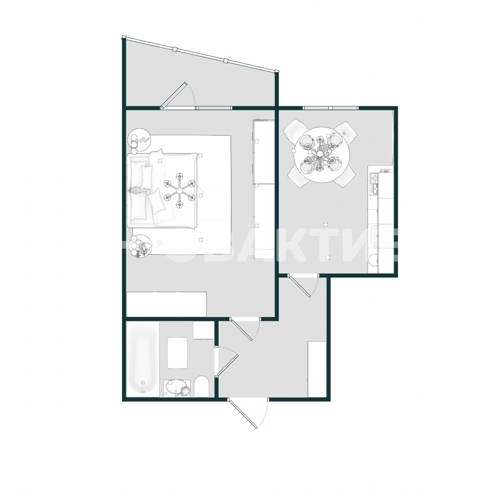 1-комн. квартира · 40 м² · 10/15 этаж — Изображение 20