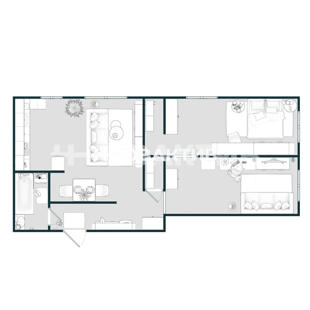 3-комн. квартира · 66 м² · 2/4 этаж — Изображение 22