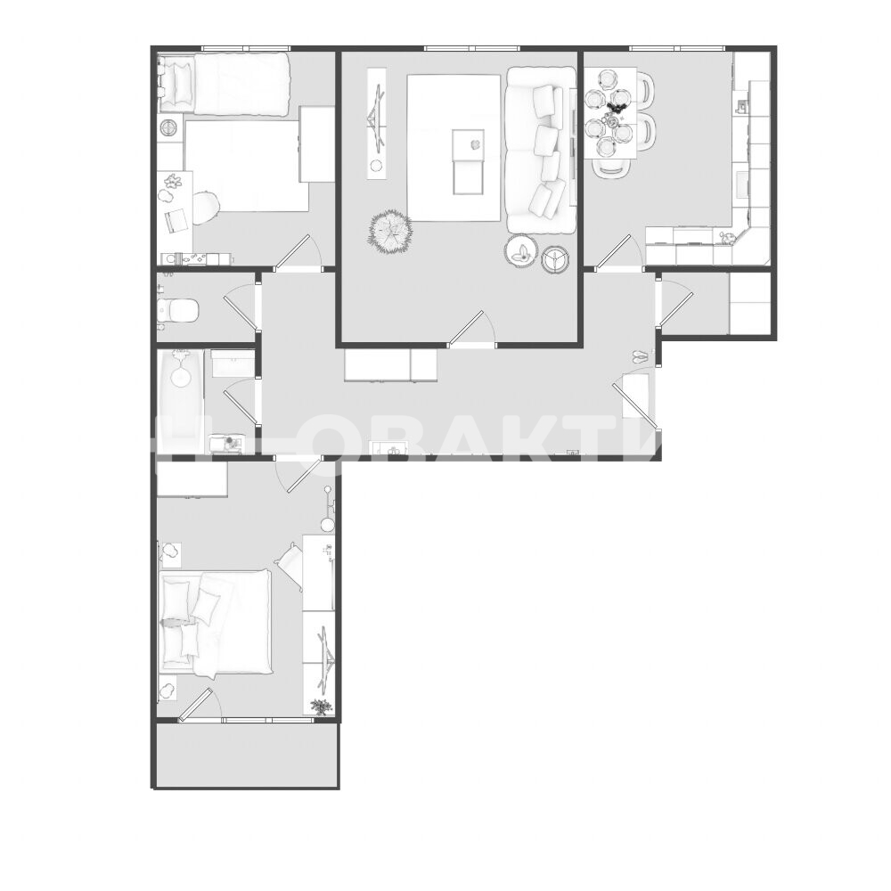 3-комн. квартира · 61 м² · 3/9 этаж