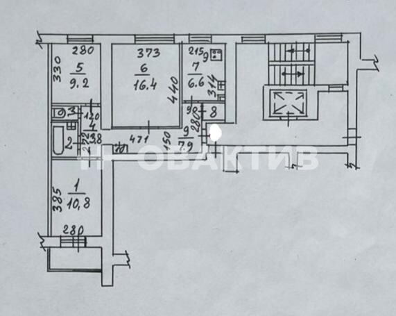 3-комн. квартира · 61 м² · 3/9 этаж
